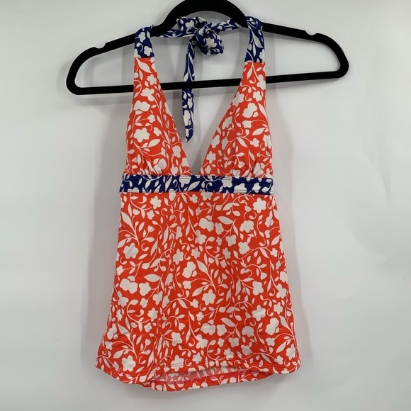 BODEN Positano Tankini Swim Top Halter Swimsuit 6 Floral Vine Print S0003 Women - Picture 4 of 9